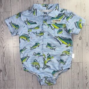 Magellan Outdoors Baby Fishing Romper 12–18M Marlin Print